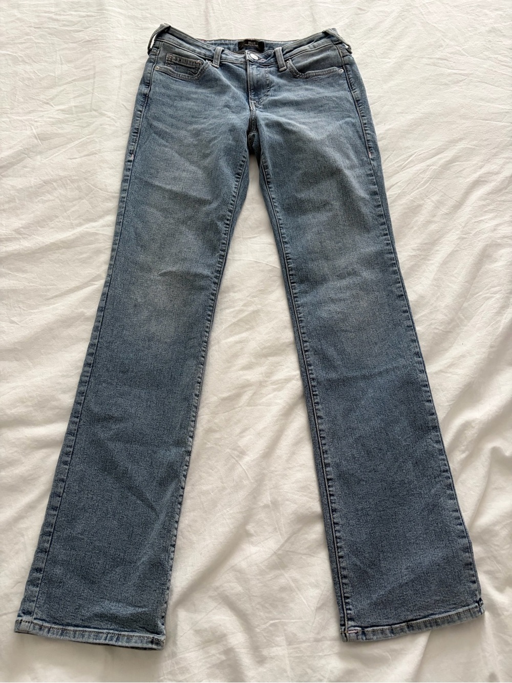 True Religion Women’s Mid-Rise Billie Straight Leg Light Wash Jeans Size 27 - Picture 8 of 16